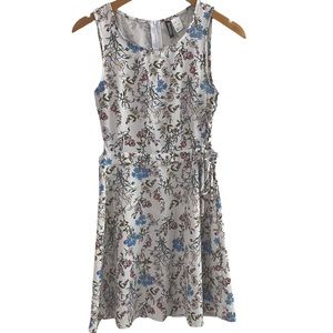 DIVIDED White Multicolored Floral Cutout Lace Up Dress